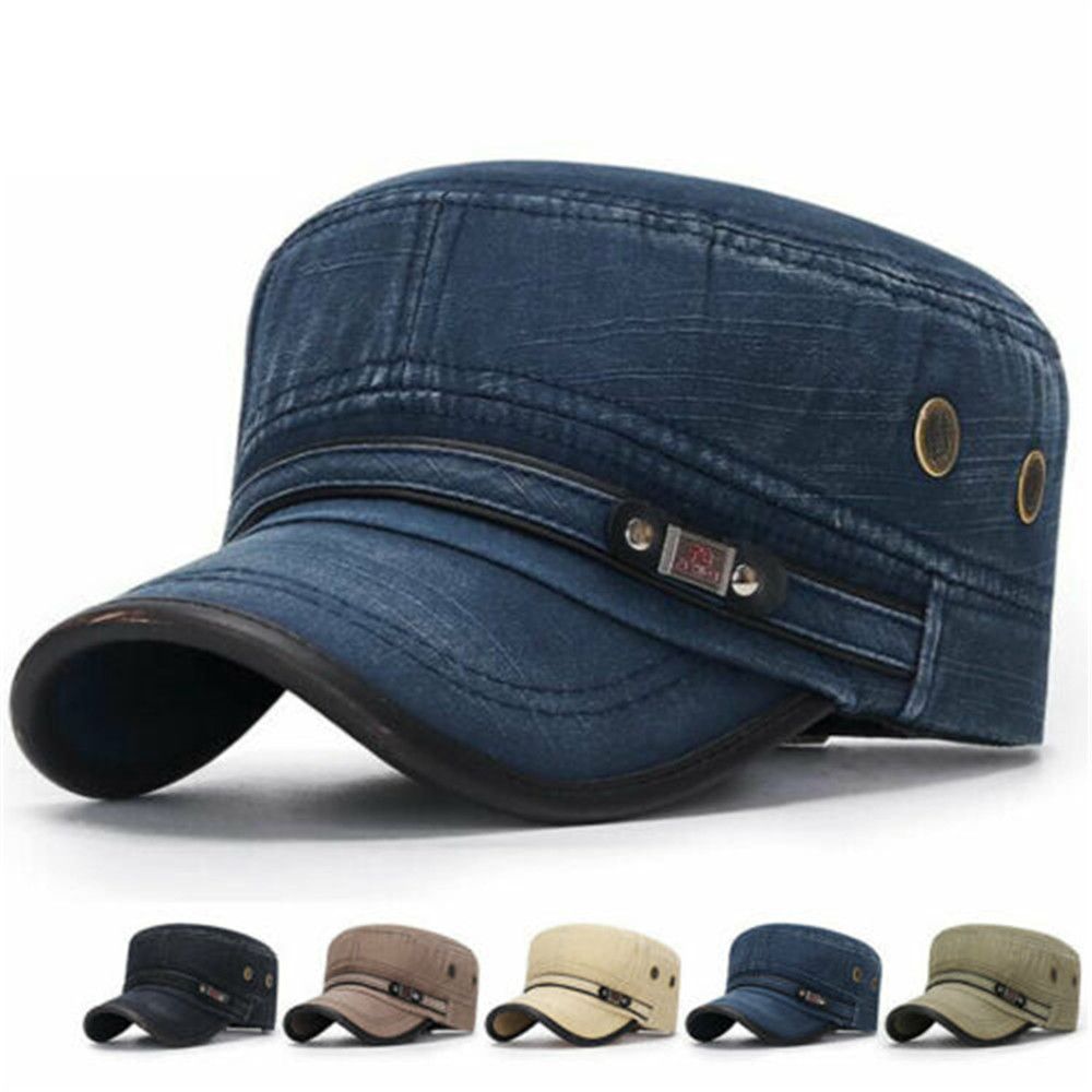 Snapback Hat Flat - หมวกแก๊ปทหารหมวกแบนราบระบายอากาศได้ดีสำหรับผู้ชายหมวกแก๊ปเล่นกีฬากลางแจ้งกลางแจ้งฤดูร้อน