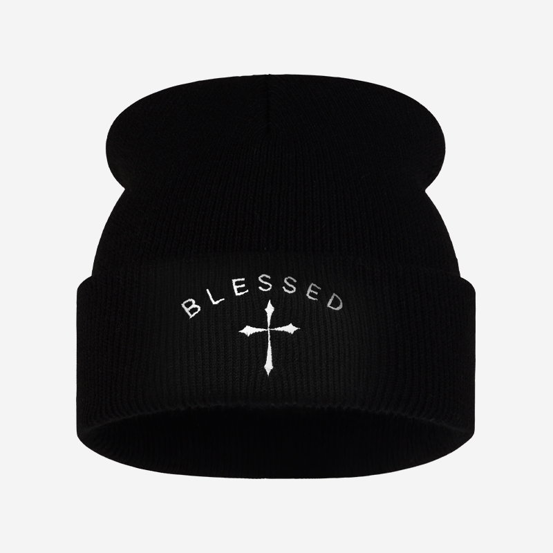 หมวกบีนนี่ปักลายกางเขนศักดิ์สิ - Beanie Cuffed Knit บทวิจารณ์และราคา