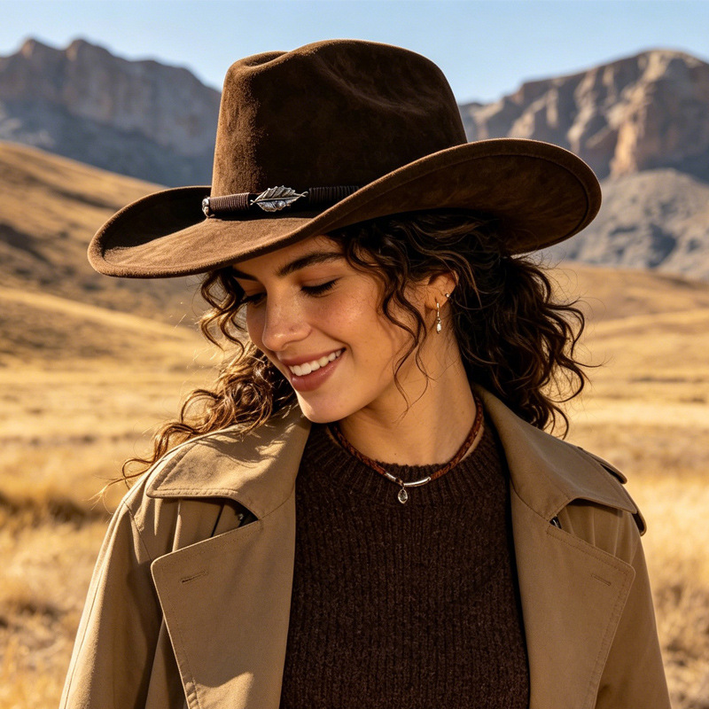 หมวกปานามาสไตล์คาวบอยตะวันตก ท - Fedora Hat Wool บทวิจารณ์และราคา
