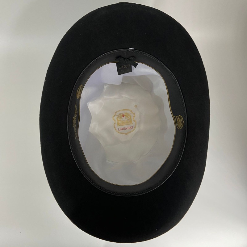 ขนสัตว์สีดํา Felt หมวกผู้ชายอย - Fedora Hat Wool บทวิจารณ์และราคา